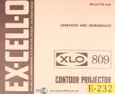 Ex-cell-o-Ex-cell-o Model 809, Contour Projector, Operations and Maintenance Manual 1967-809-01